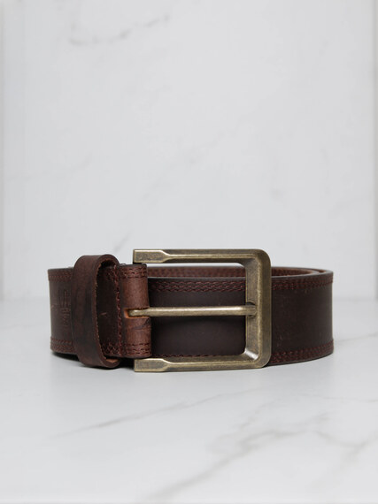 edge stitch leather belt Image 1