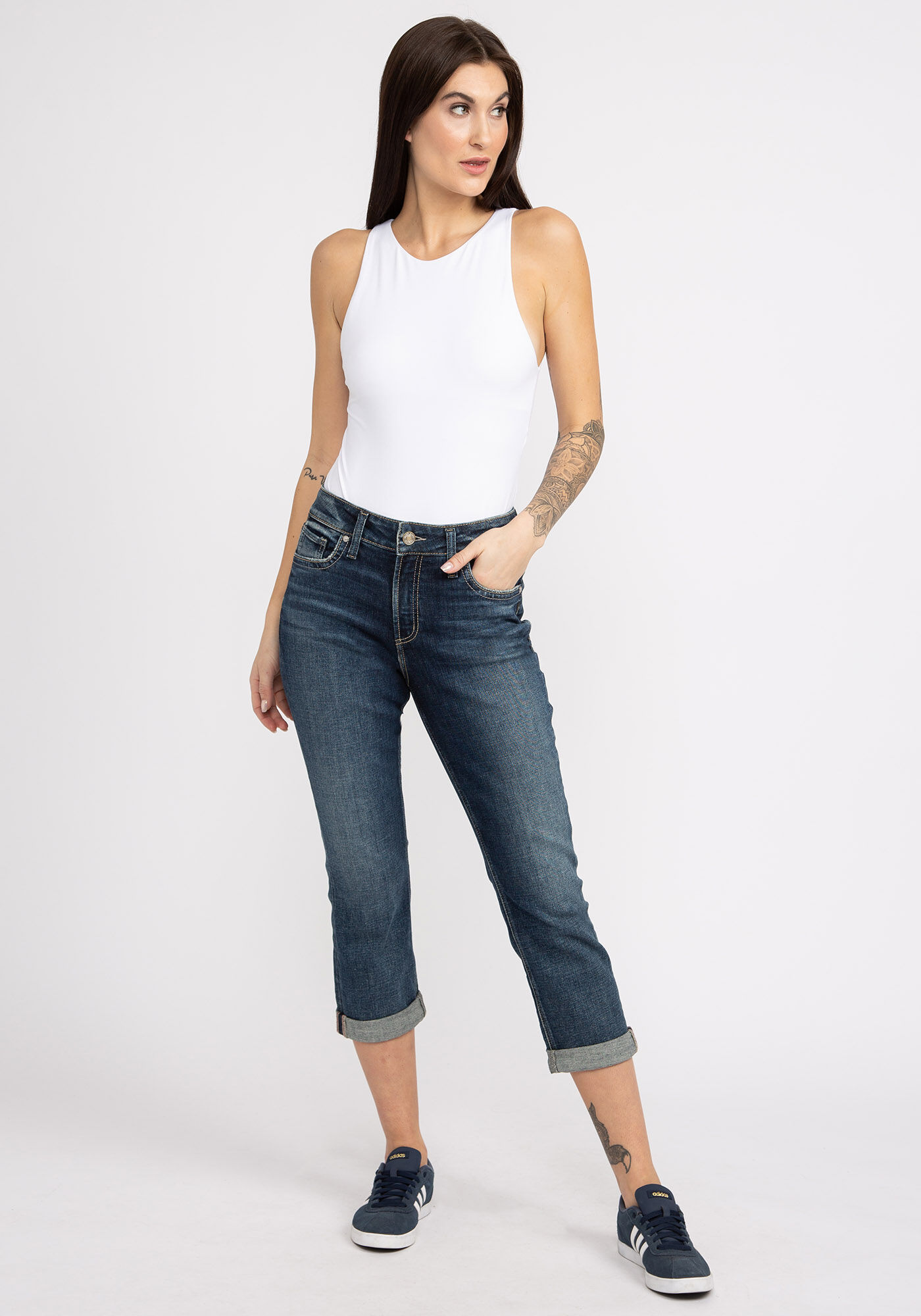 High rise jean capris online