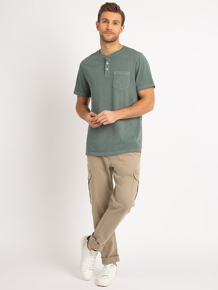 Murray Washed Henley T with Pocket Image 2