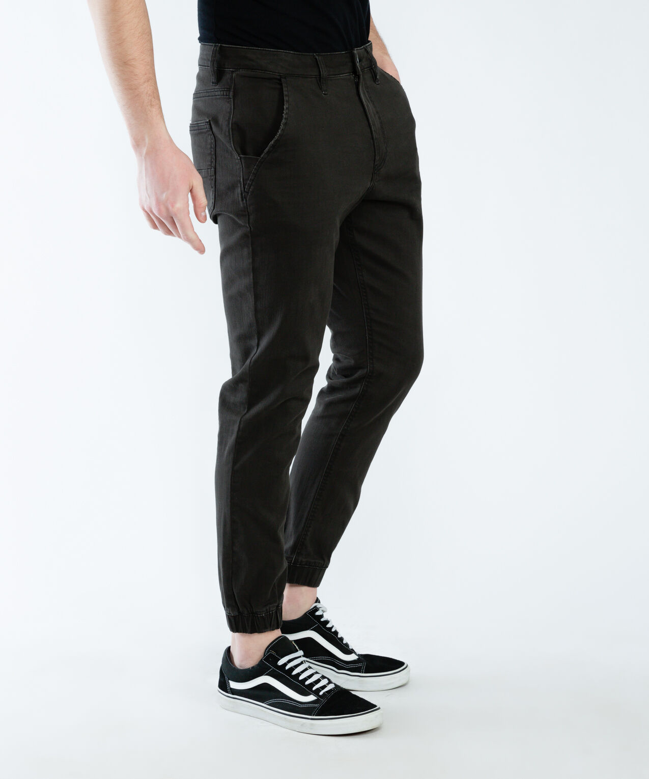 Black chino joggers best sale