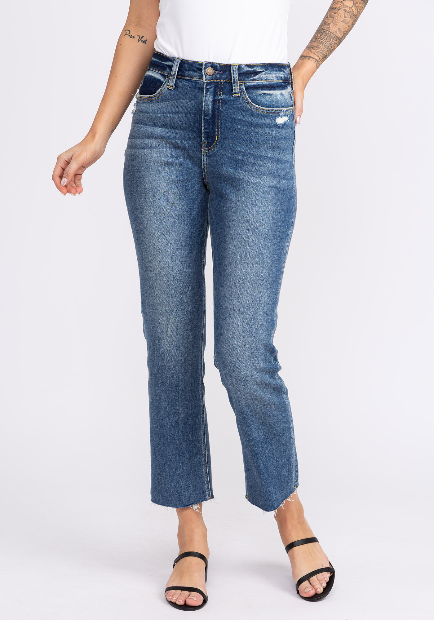 high rise straight jeans Bootlegger 2000006091
