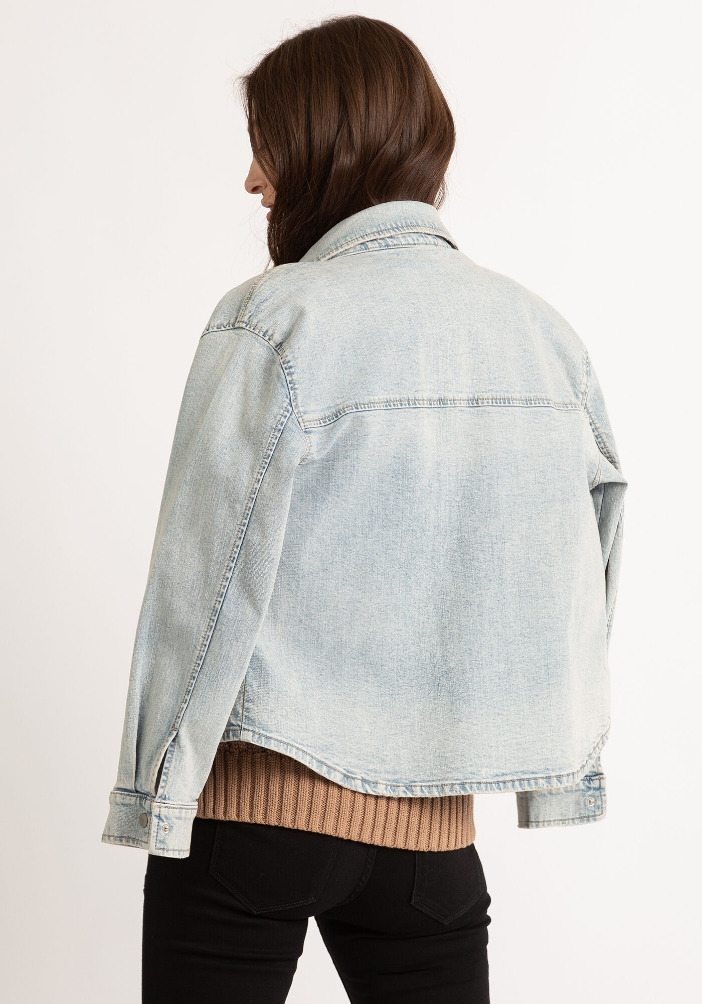 drea denim shacket Image 2