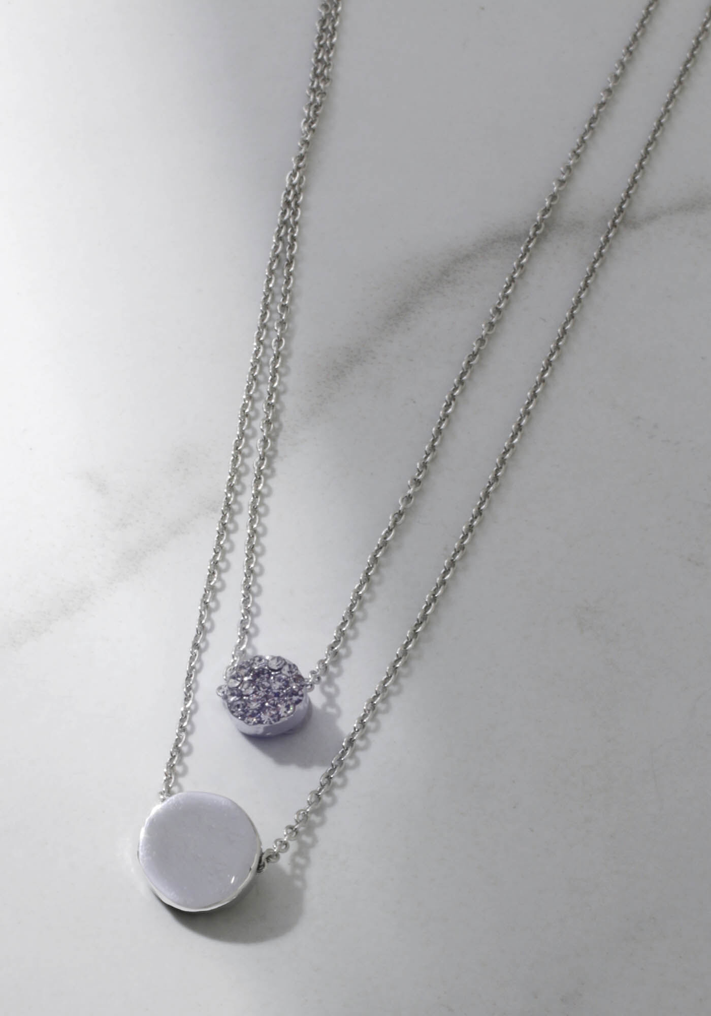 double layer necklace with circles