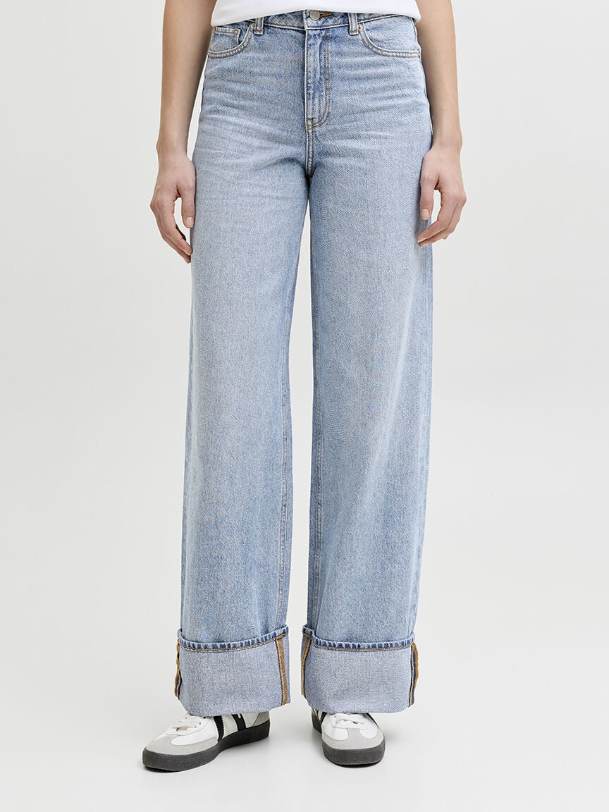 tokyo wide leg jean cuffed