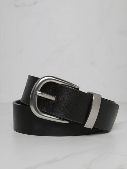 women's black leather belt Image 1