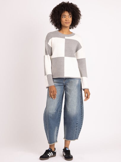 luciana crew neck plaid sweater luciana crew neck plaid sweater