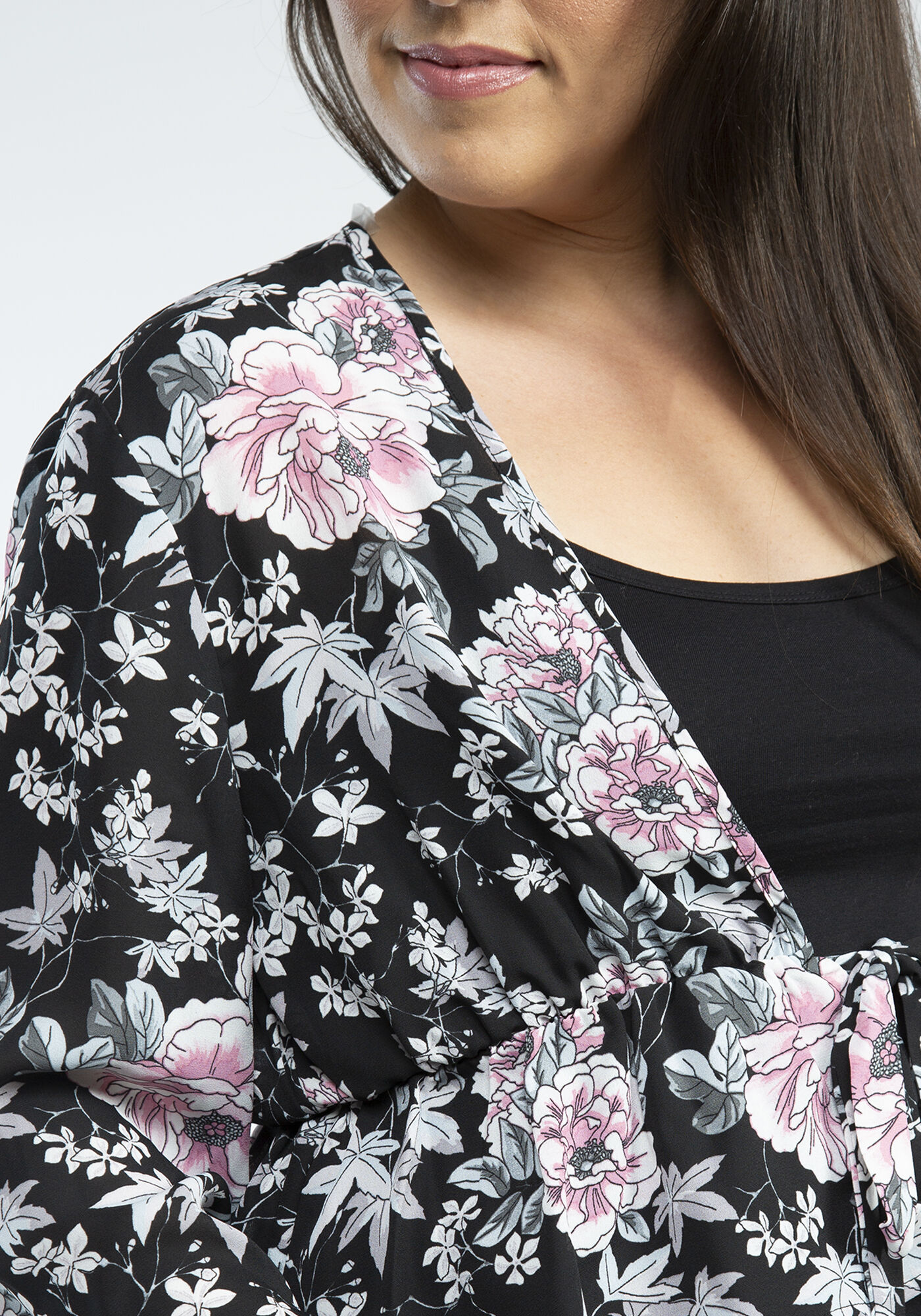 long sleeve tie front blouse Image 5