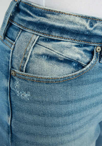 high rise slim straight jeans Image 5