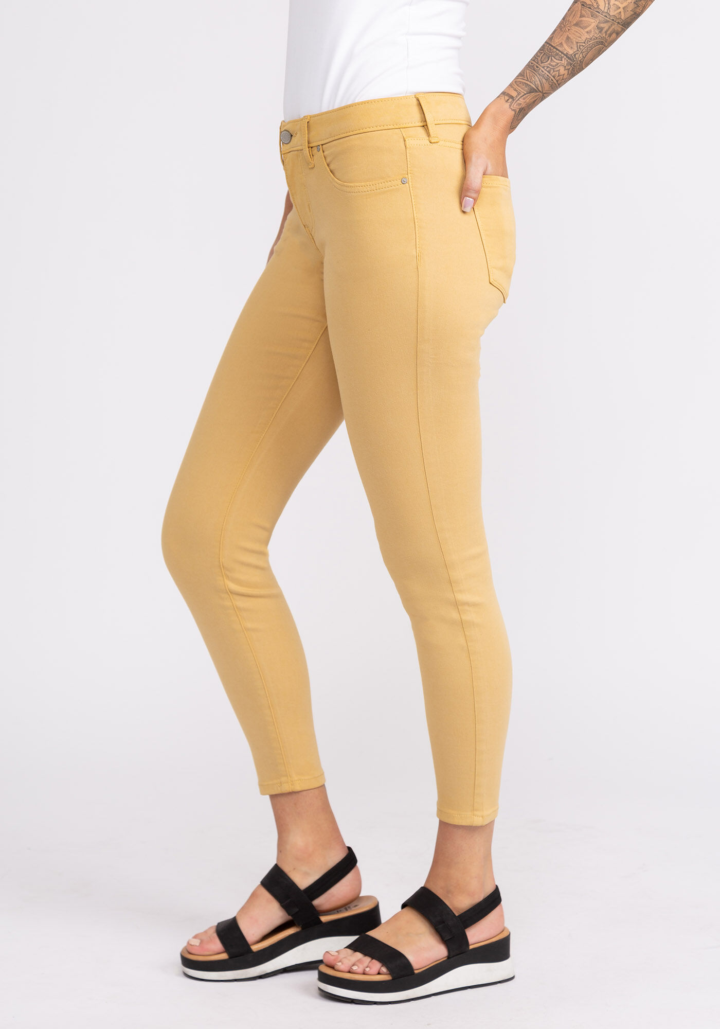 Bright yellow shop skinny jeans