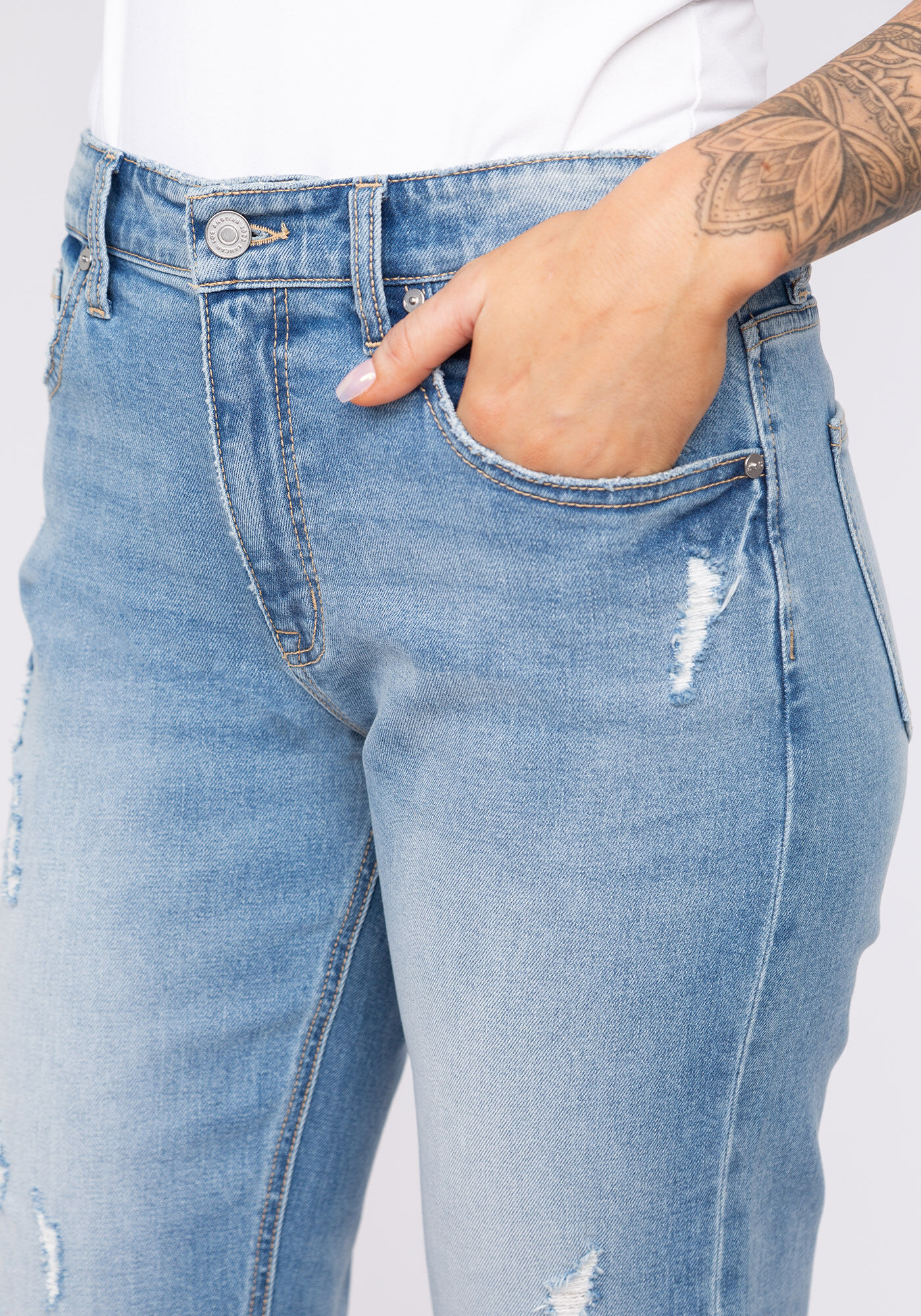 high rise slim straight jeans Image 6