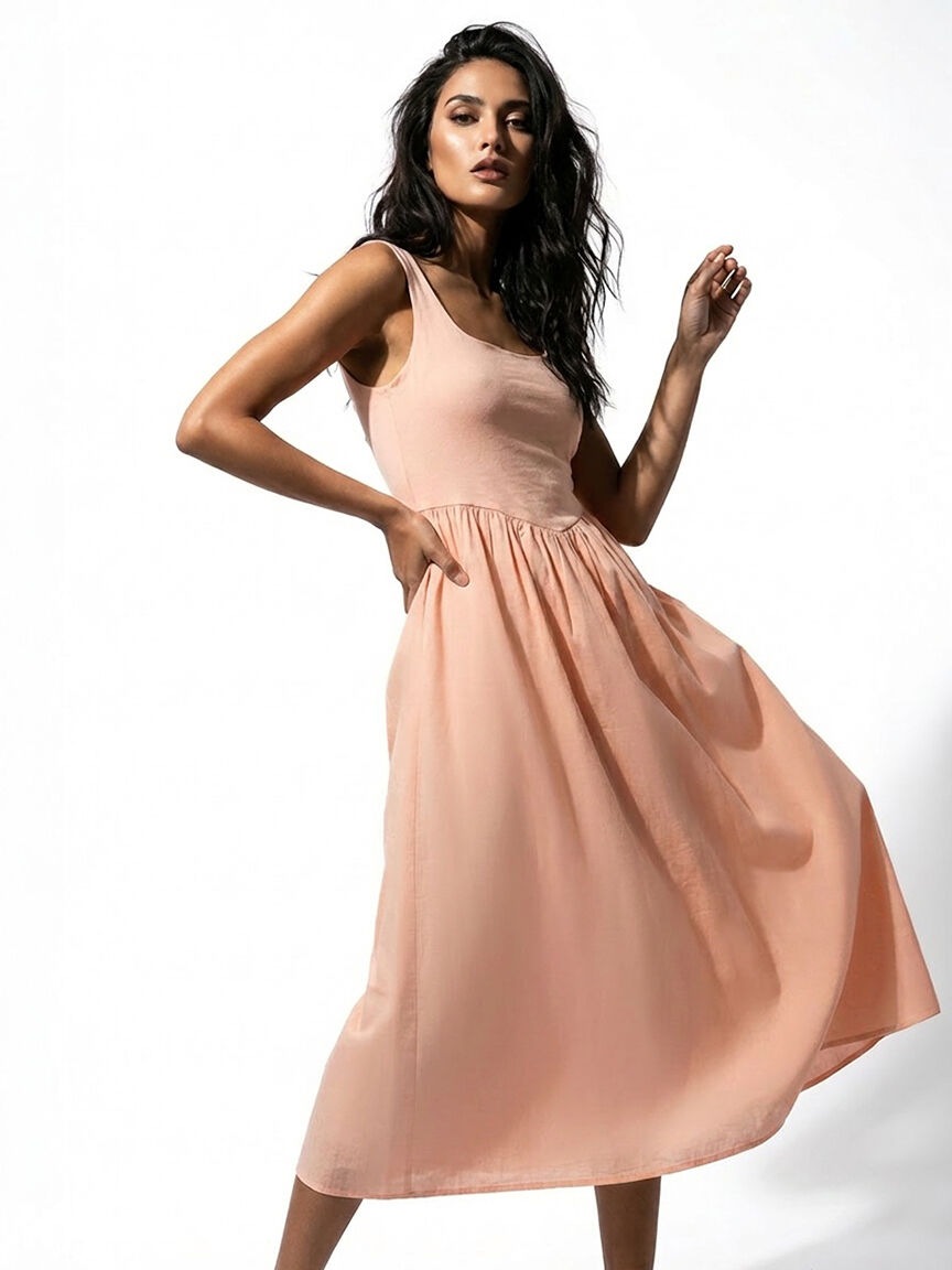 jersey voile maxi dress