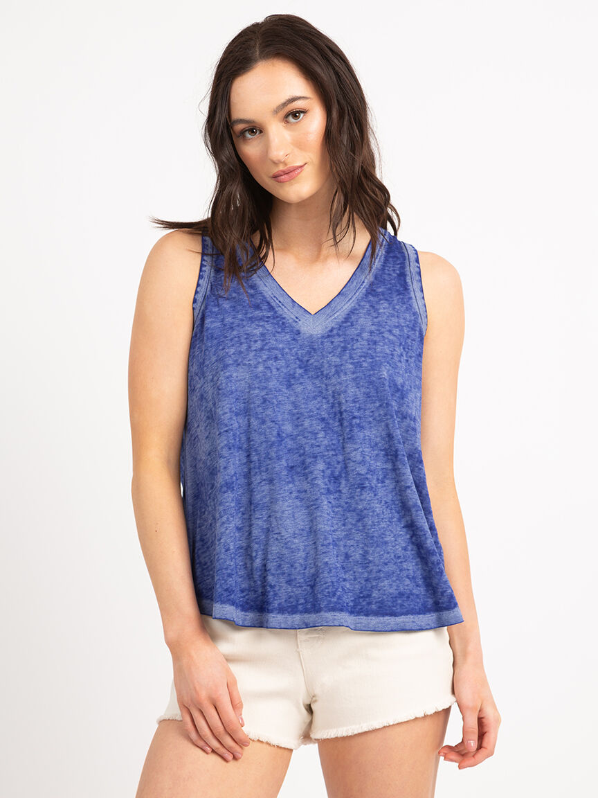 kalinda vneck burn out tank top Image 1
