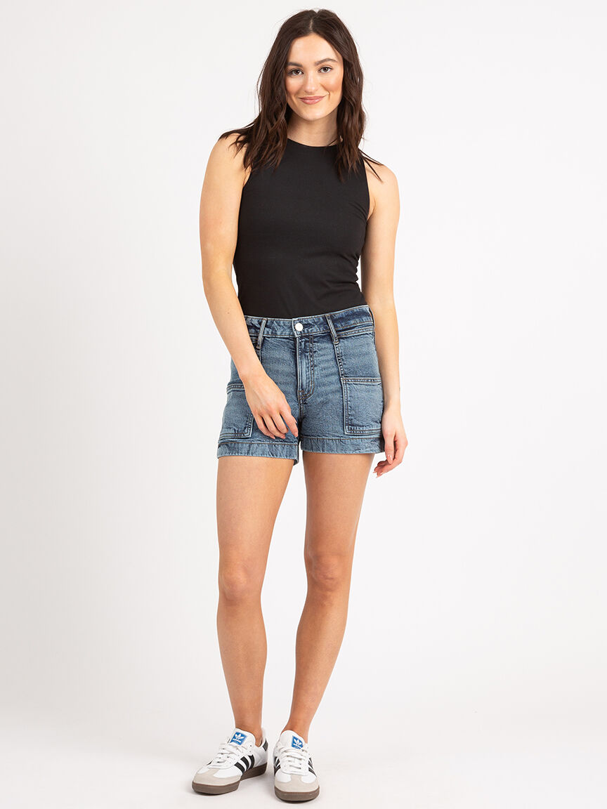 High waisted utility shorts shop
