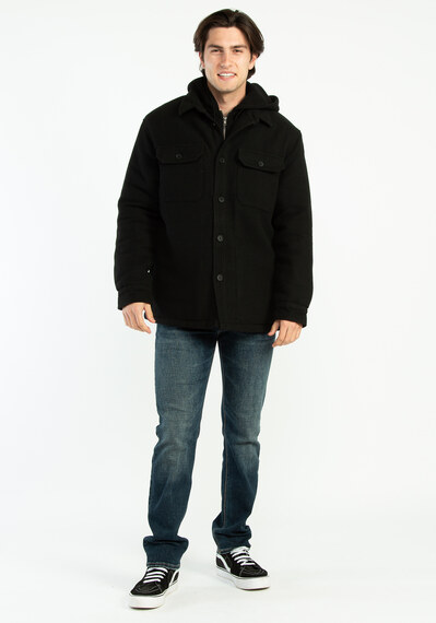 quilted jacket with with polar fleece hood - Do not Upload Image 3
