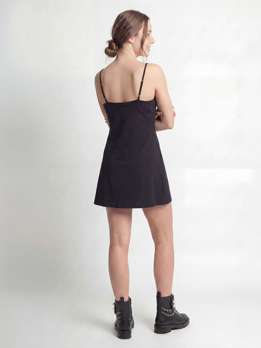 high neck short dress