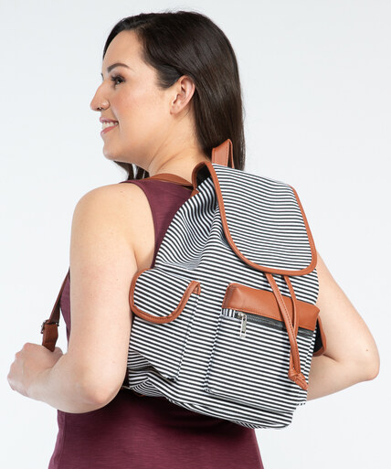 stripe canvas backpack Image 1
