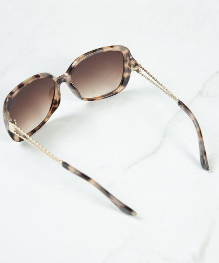 tort square frame brown sunglasses Image 3