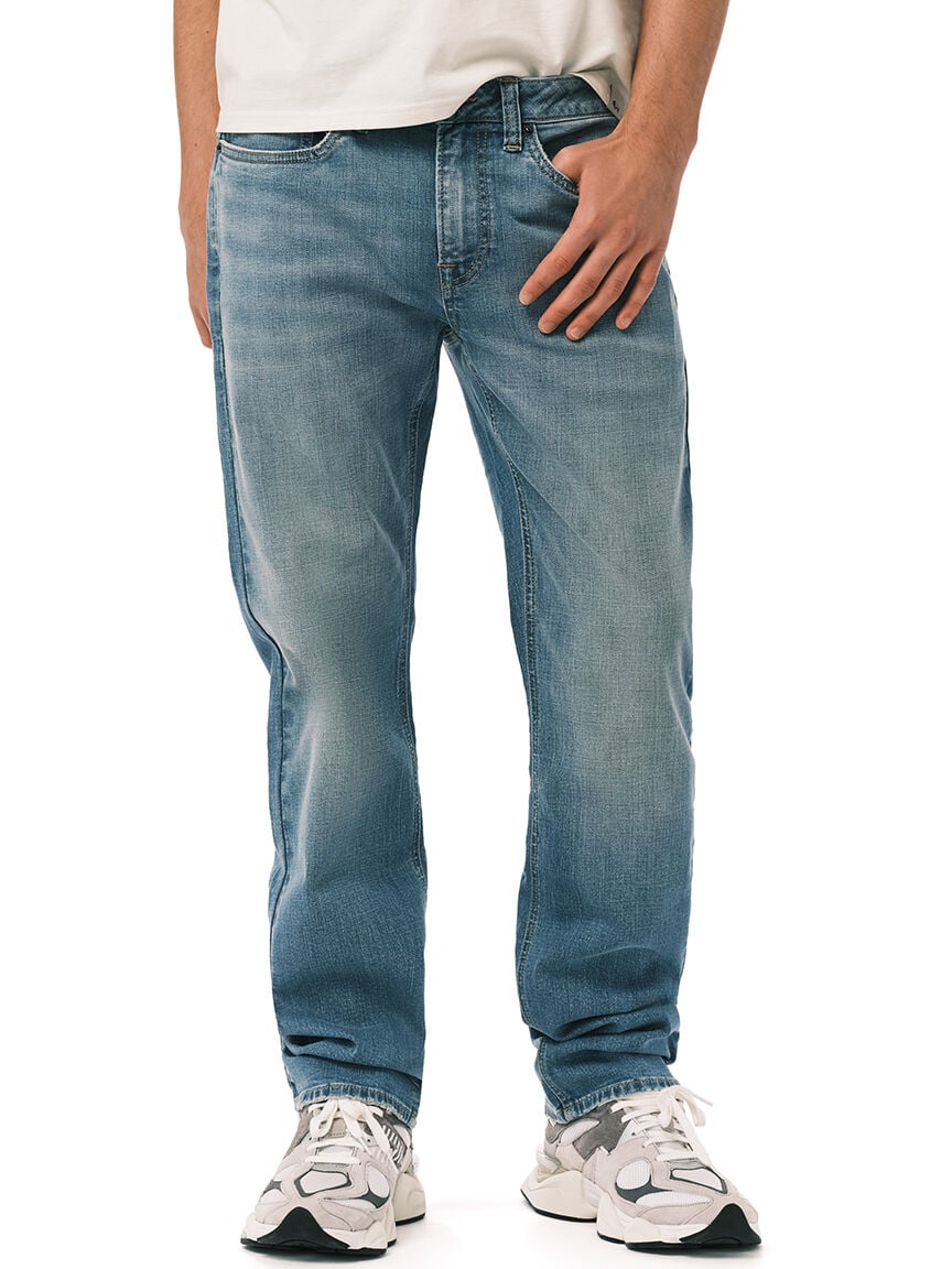 driven relaxed straight jeans light indigo wash