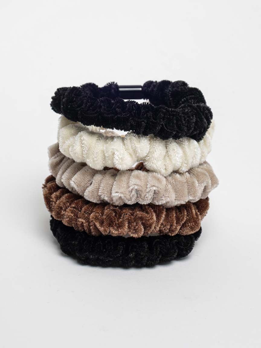 5 pack velvet hair ties Image 2