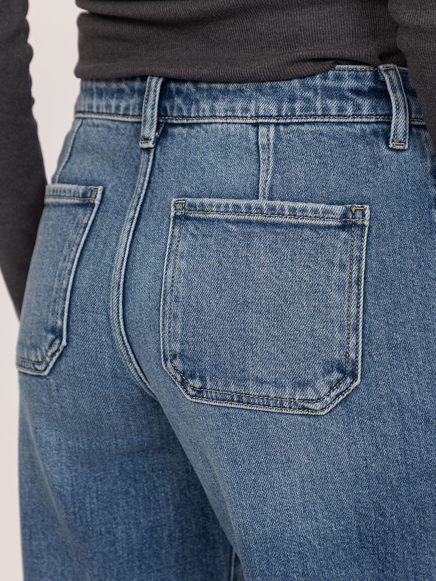 mid rise wide leg jean