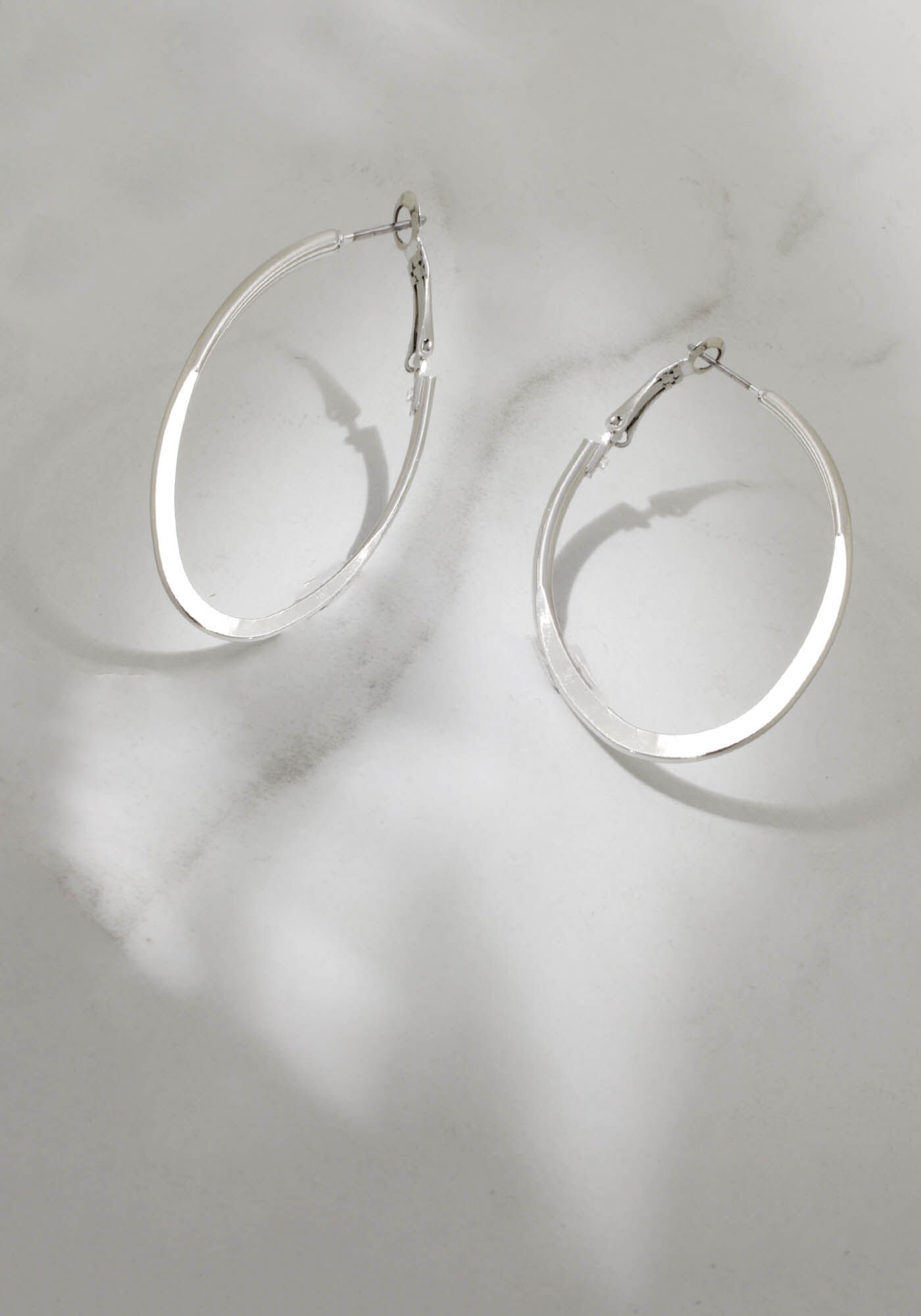 3 pack silver hoop earrings Image 4