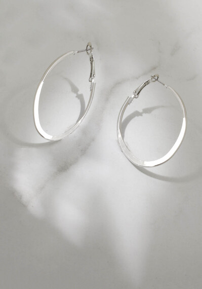 3 pack silver hoop earrings Image 4