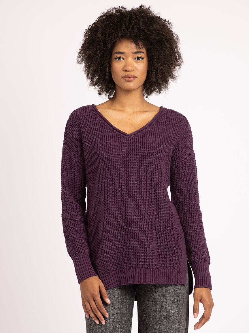 Purple sweater women's shop