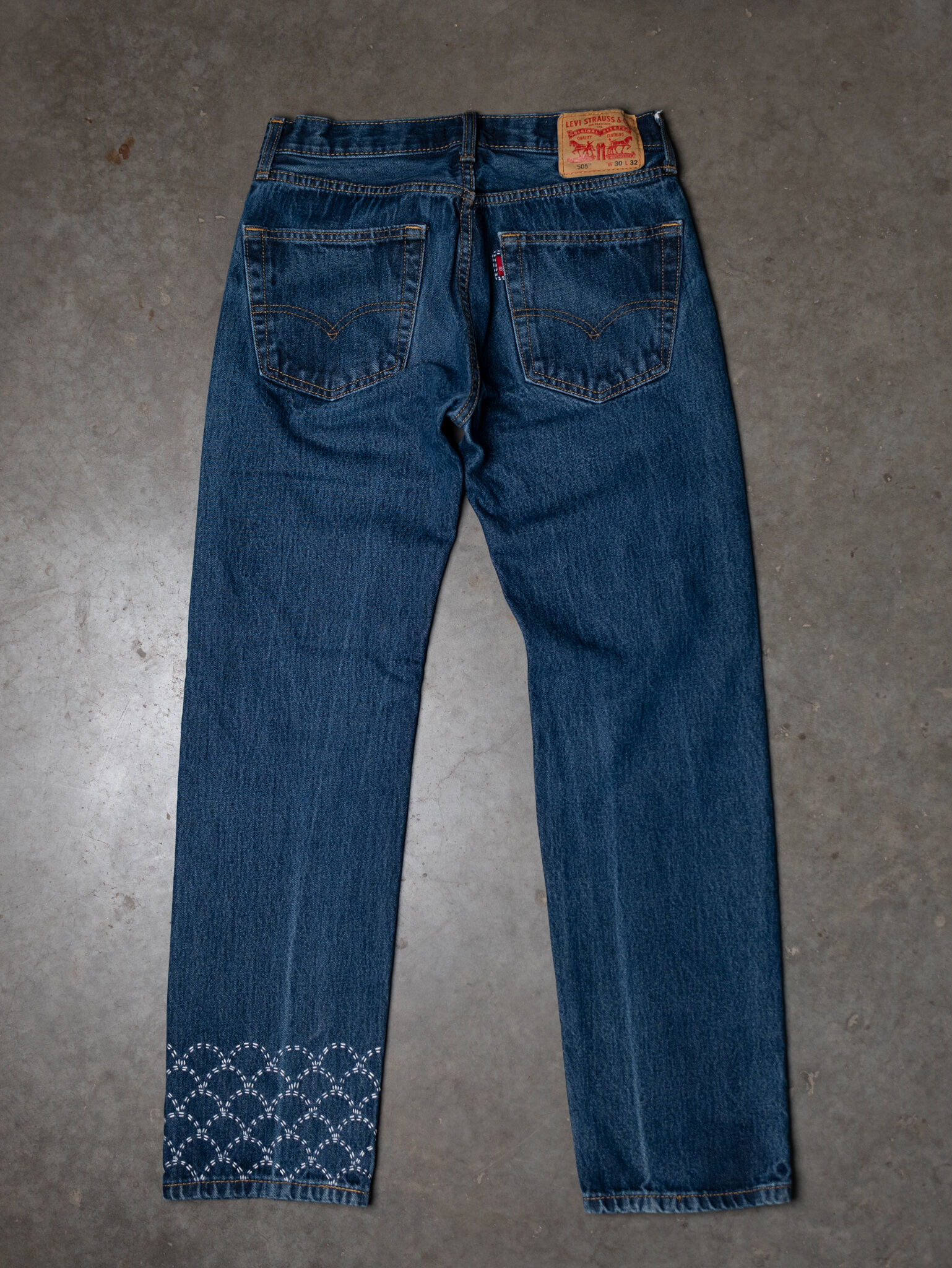 levi s 505 jean with sashiko Bootlegger 2000008148