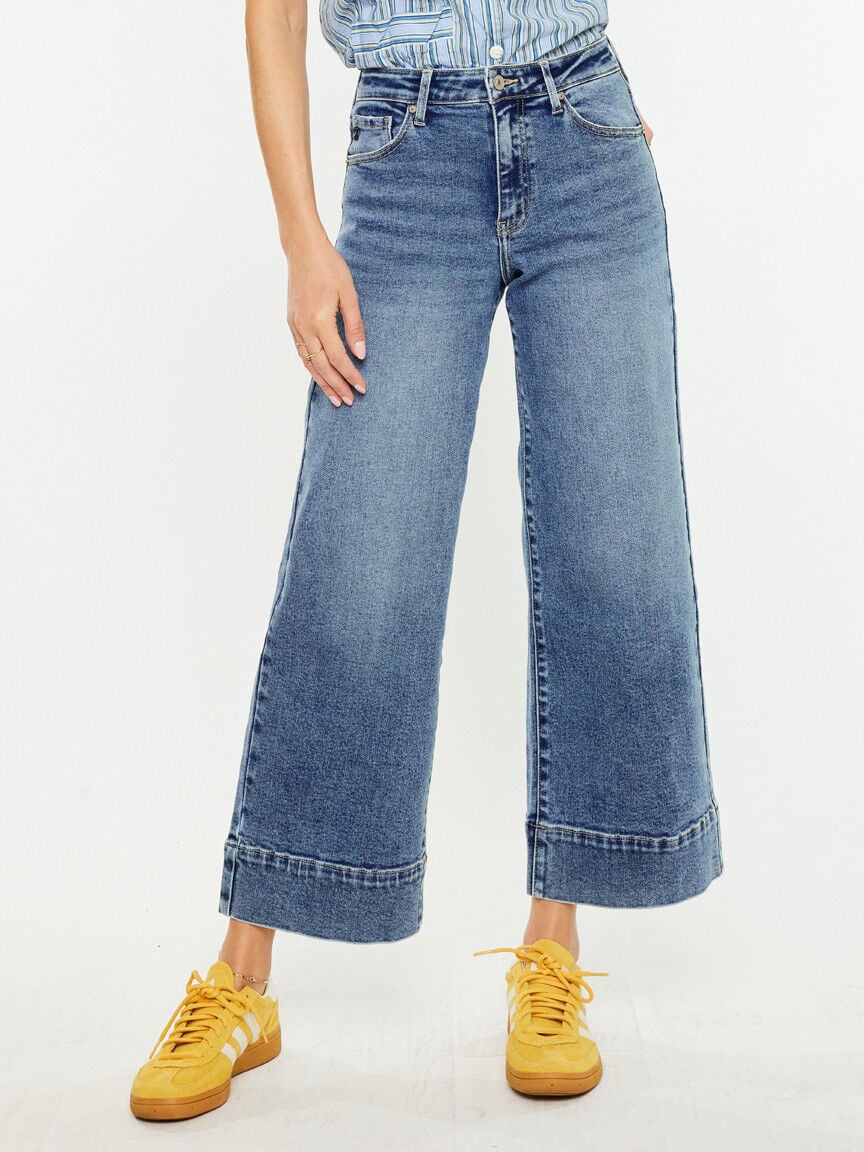 mid rise wide leg jean