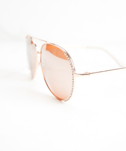 women's crystal aviator sunglasses  Image 2