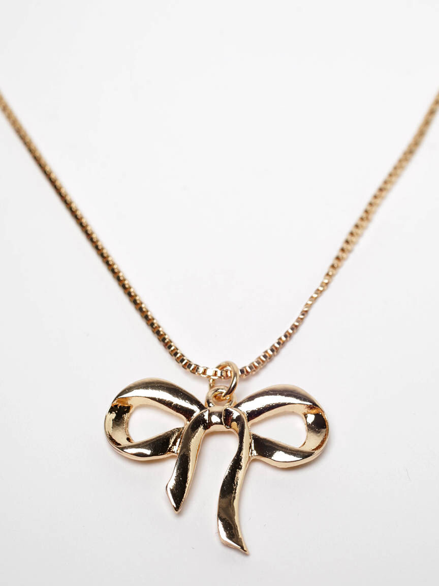 layered bow necklace Image 1