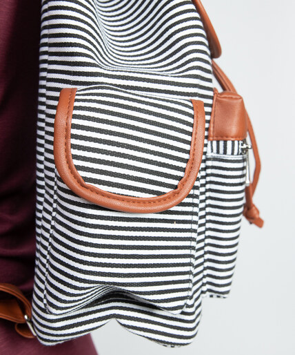 stripe canvas backpack Image 3