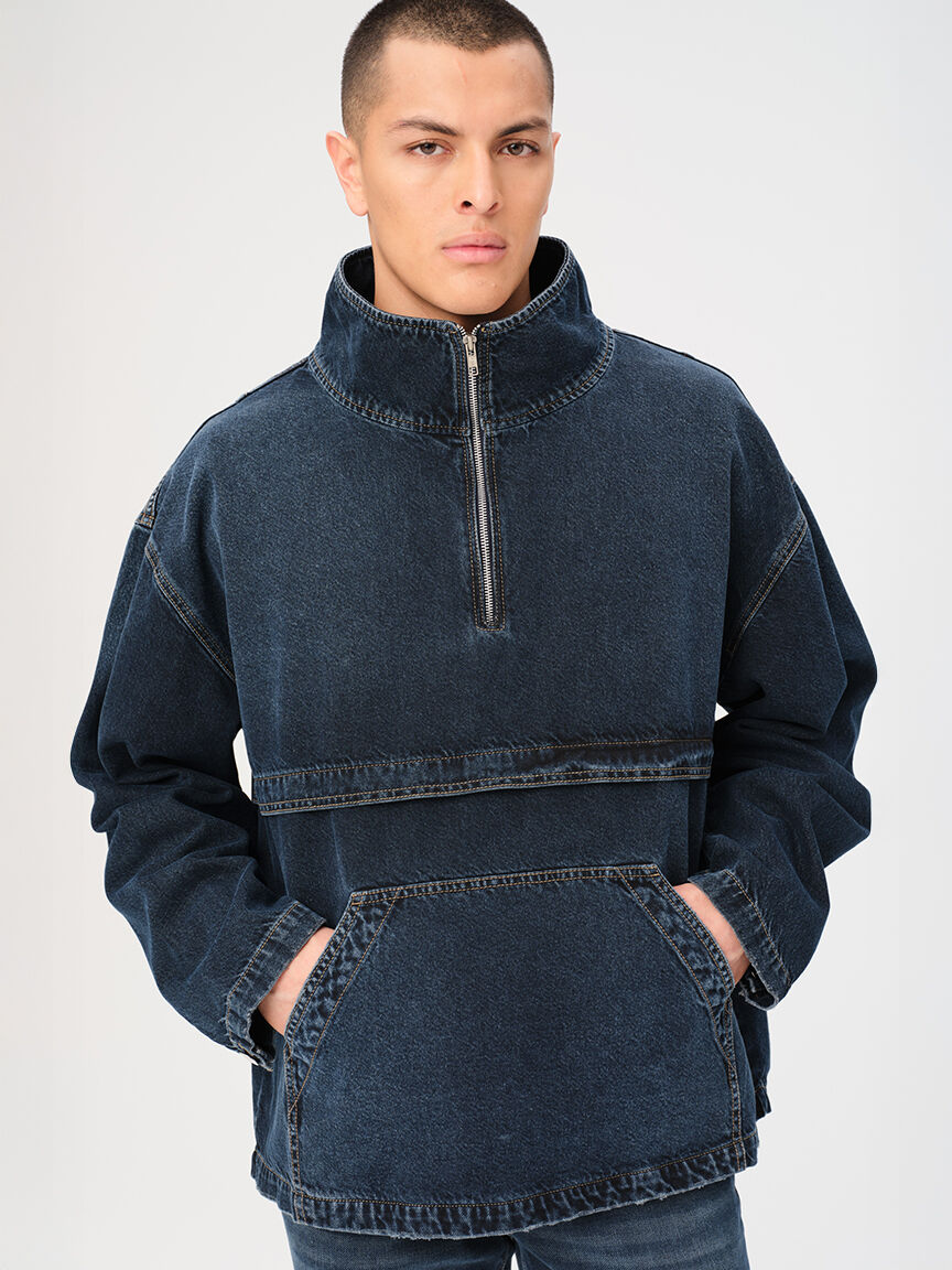 MRY denim pullover windbreaker