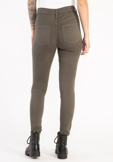 high rise skinny with exposed fly jeans