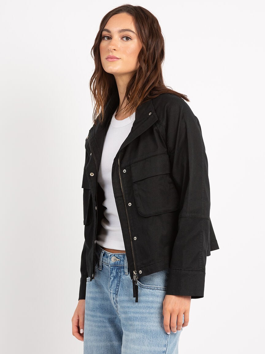 Bootlegger Keili Short Utility Jacket Size XXL Black Colour