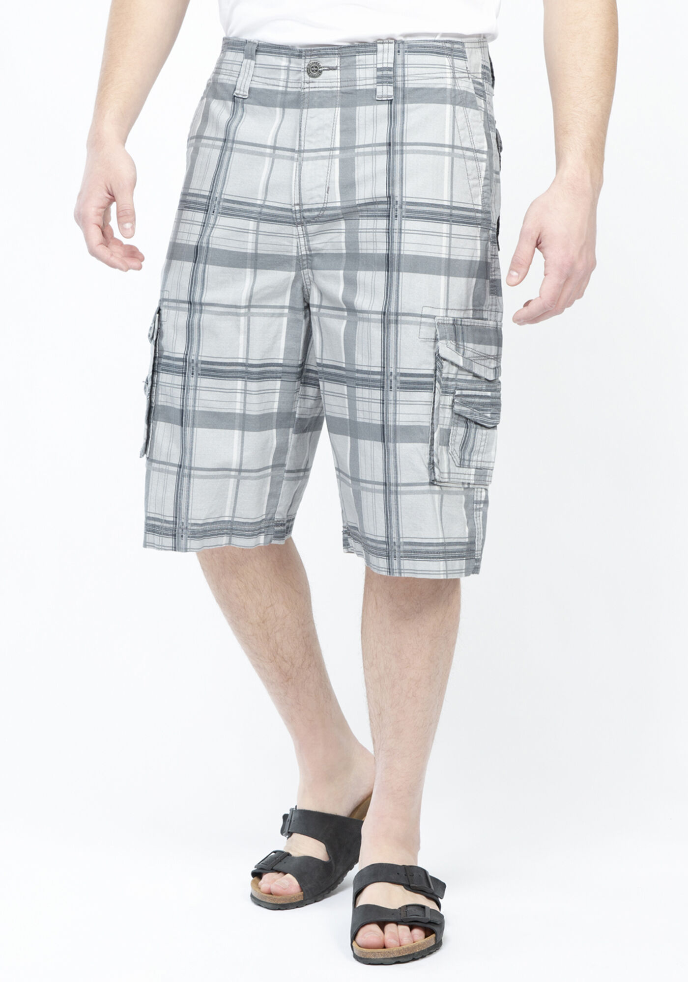 Plaid cargo shorts cheap