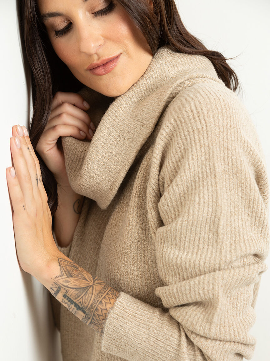 cowl neck sweater dress Image 4