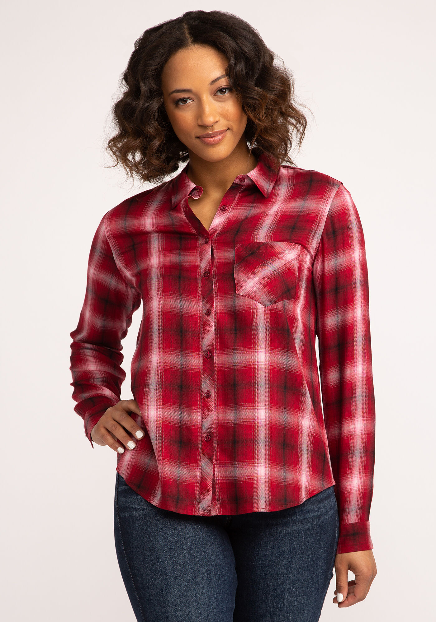 alexis plaid button front shirt Image 5