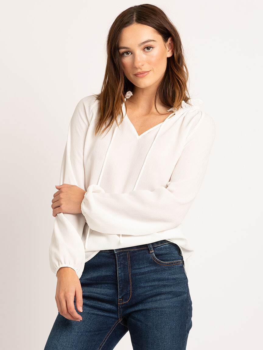 vanessa v-neck tie blouse Image 2