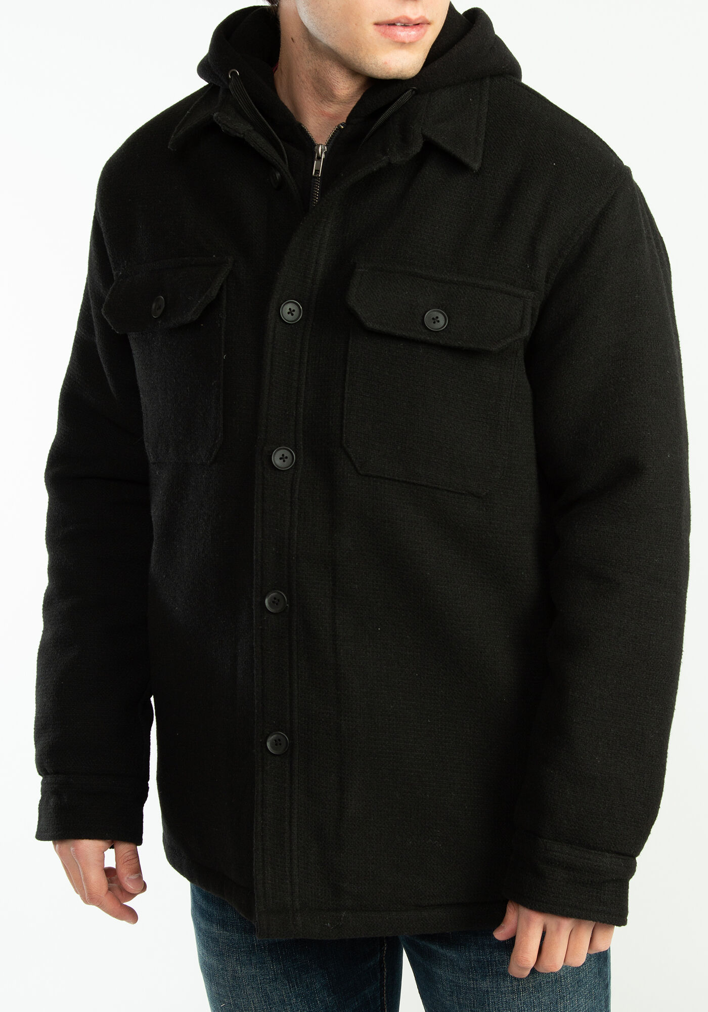 quilted jacket with with polar fleece hood - Do not Upload Image 5