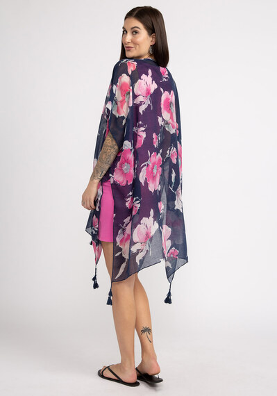 navy ground floral print wrap Image 2