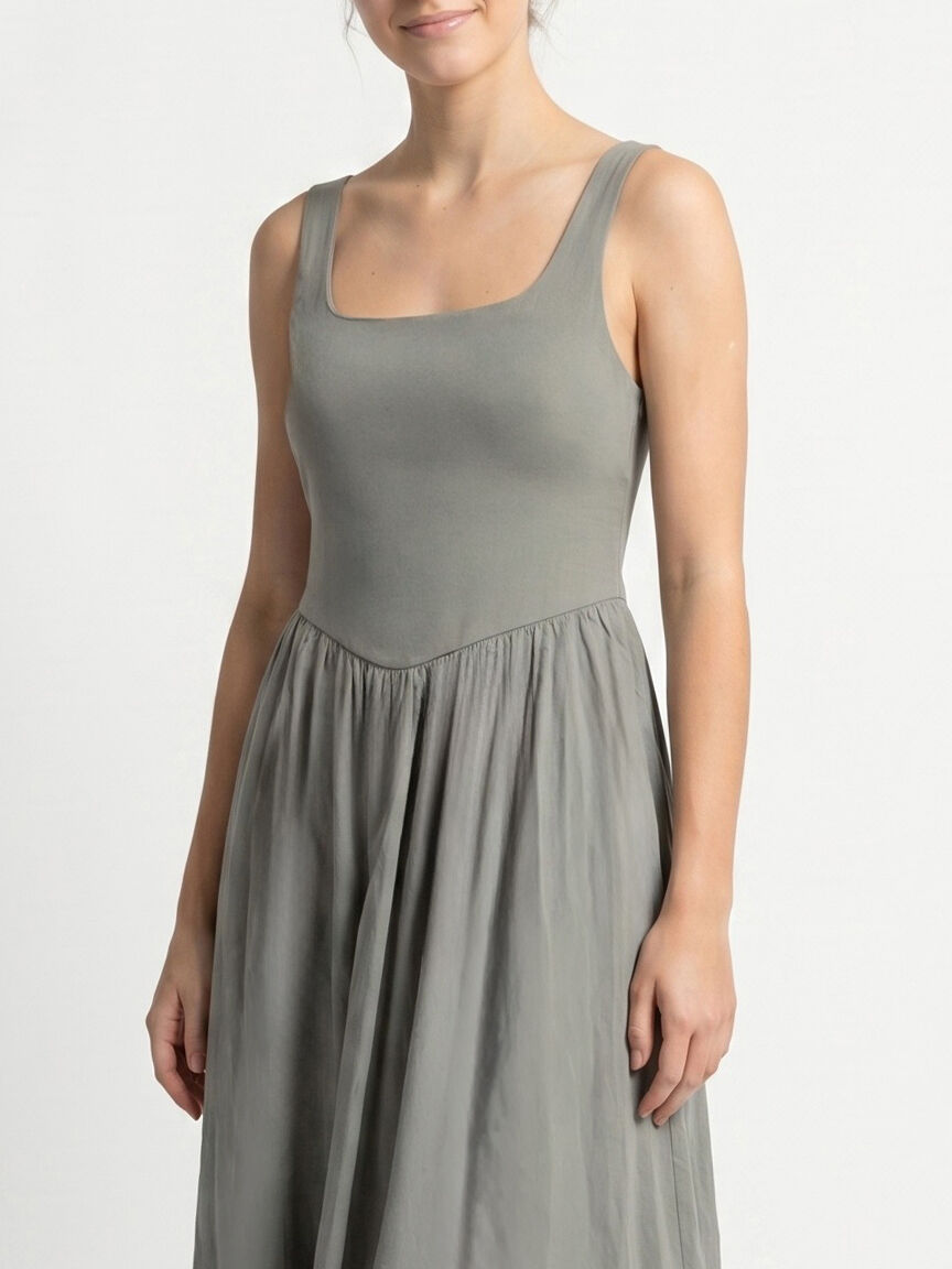 jersey voile maxi dress