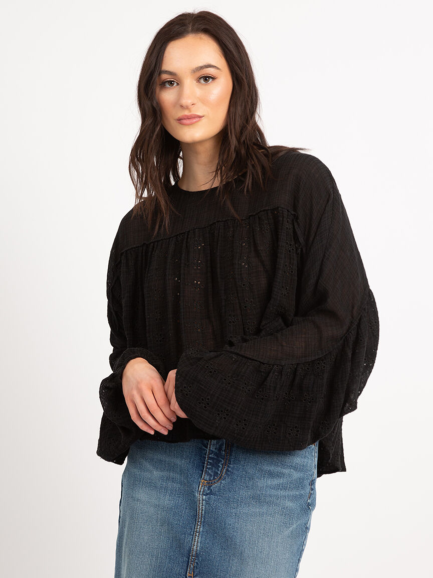 irina eyelet batwing blouse Image 6