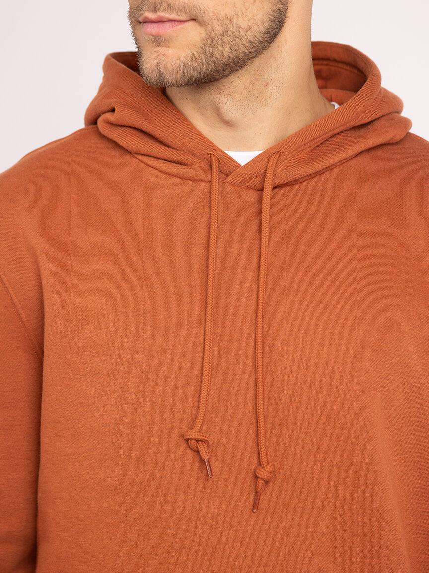 Bootlegger Braxton Basic Fleece Hoodie Size L Rust Colour
