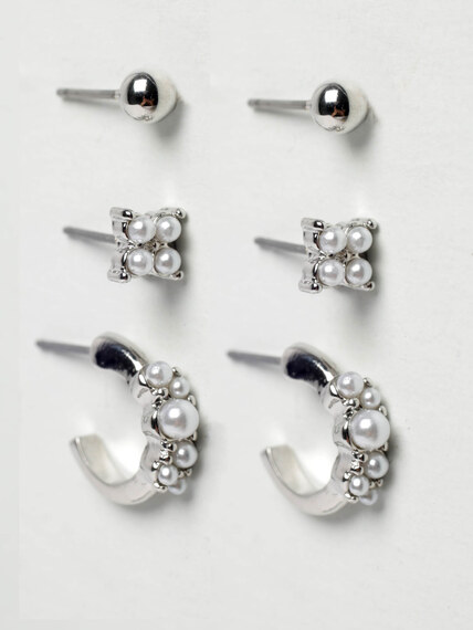 6 pack silver earrings 6 pack silver earrings Image 2