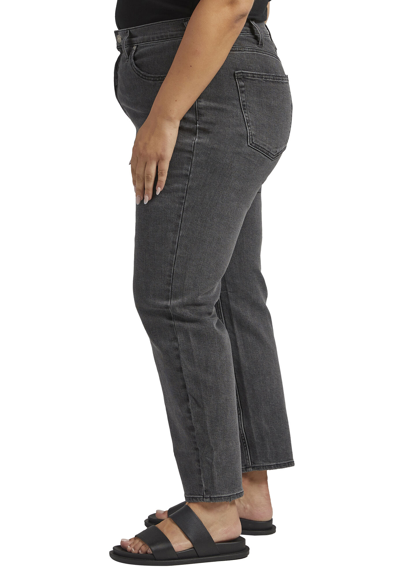 highly desirable high rise slim straight jeans Image 3