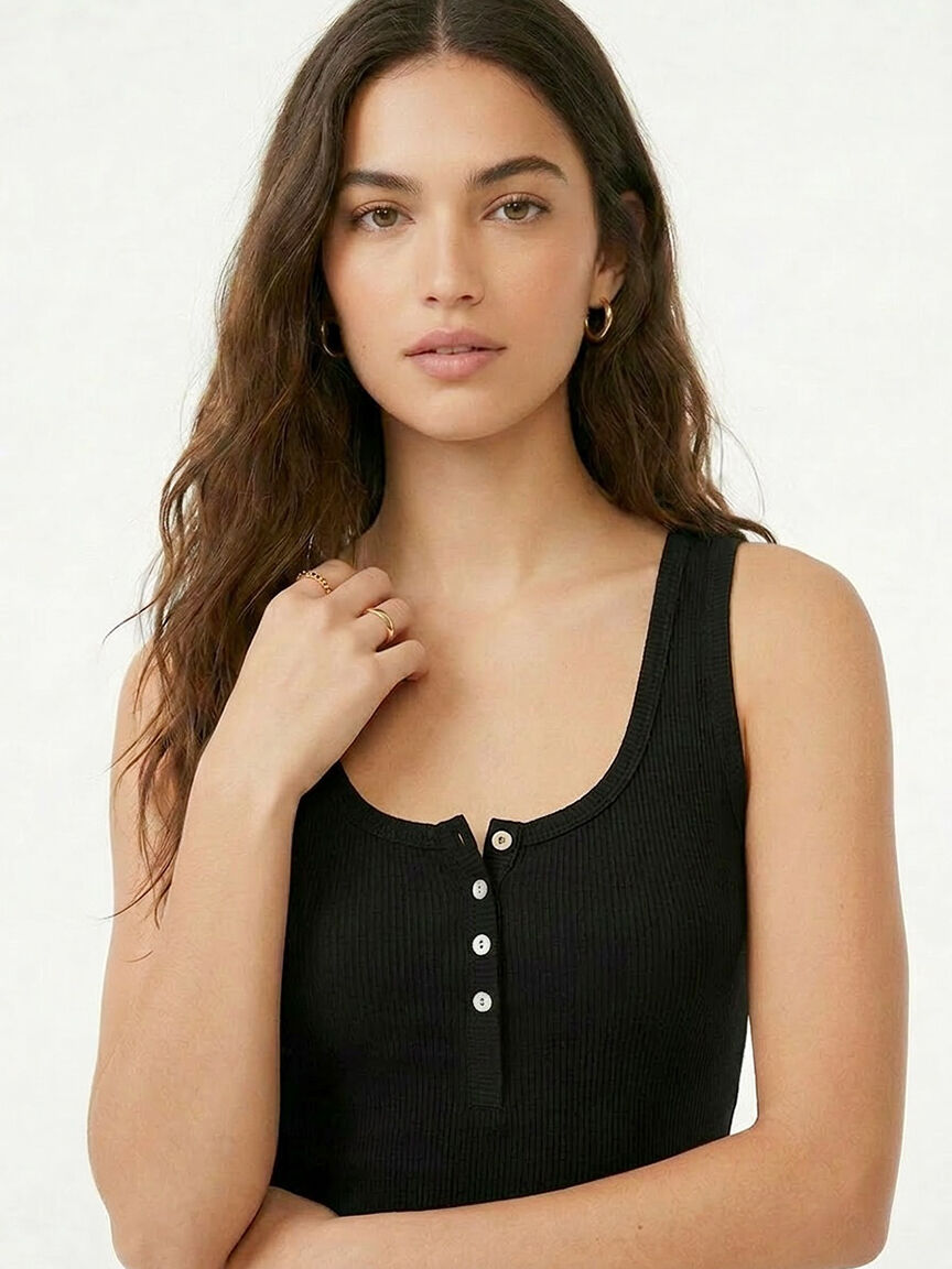 ribbed henley tank