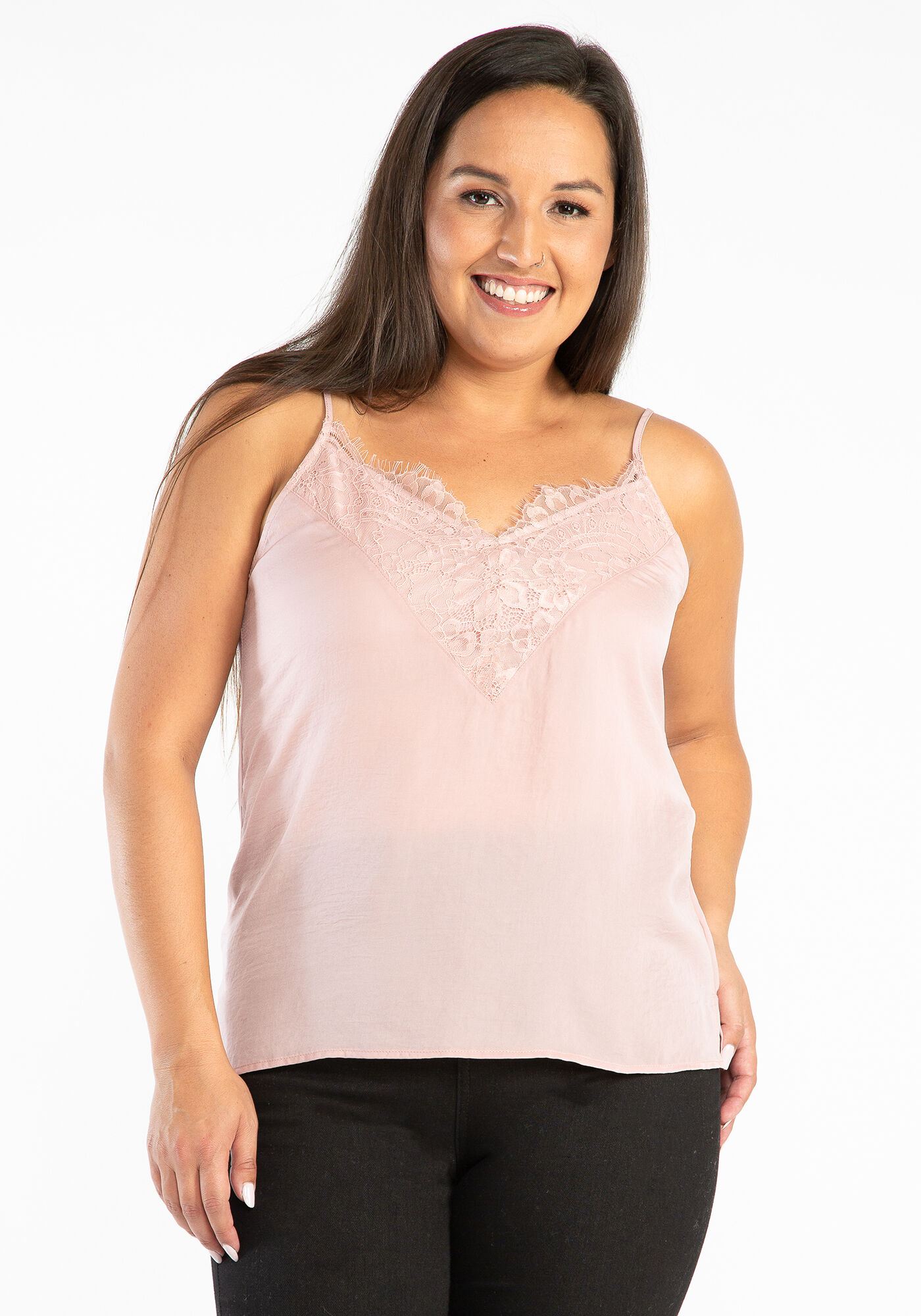 satin cami black