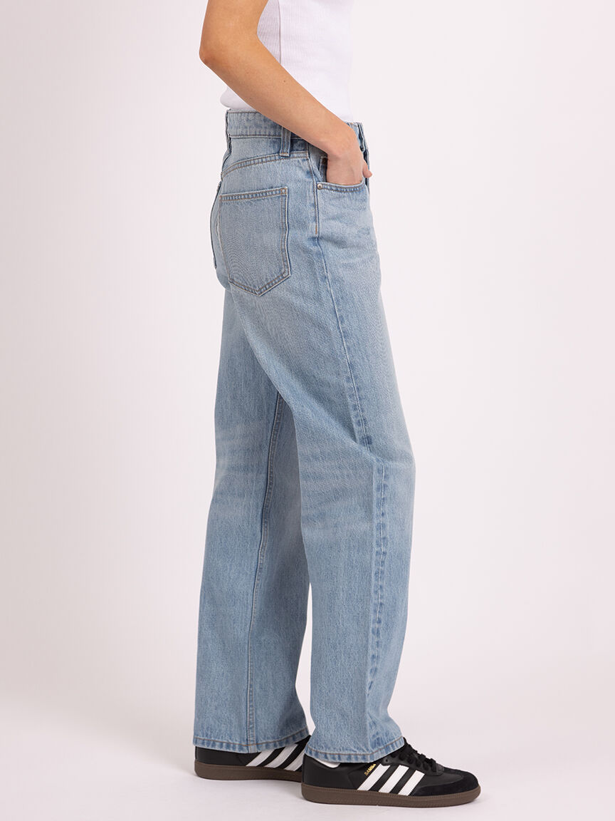 high rise loose jean light authentic