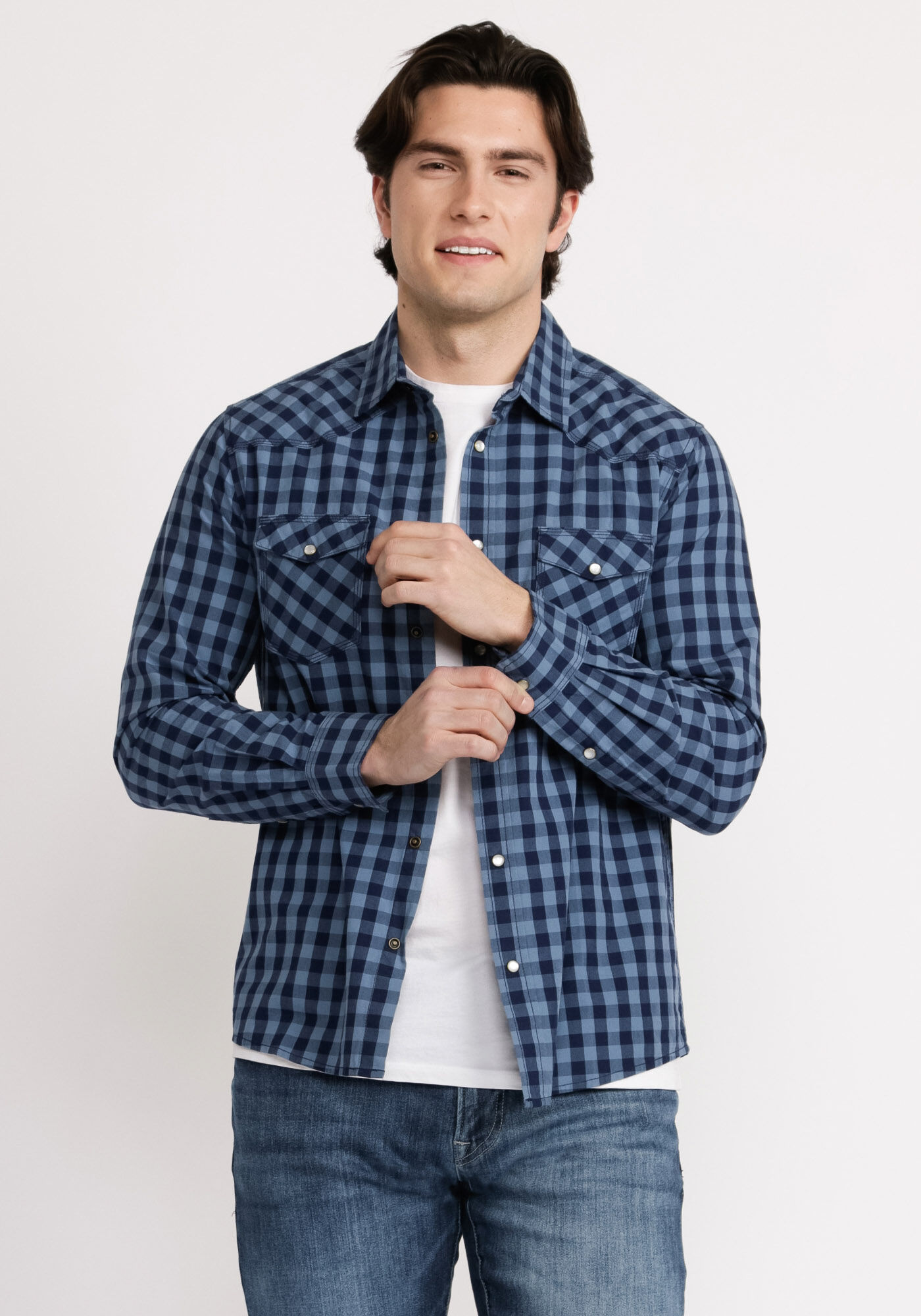 snake snap pocket long sleeve shirt Image 1